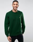 Lyle & Scott Crew Sweater Lambswool In Green - Green