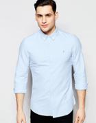Farah Oxford Shirt In Slim Fit - Sky