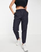 Asos Design Smart Tapered Pant In Navy Check