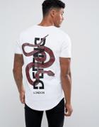 Defend London T-shirt With Back Snake Embroidery - White