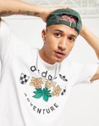 Adidas Originals Adventure Flowers T Shirt In White