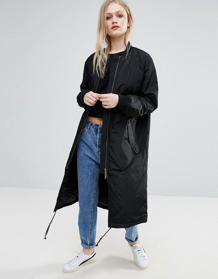 Adpt Pillar Long Bomber Jacket - Black