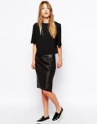 Esprit Leather Skirt - Black