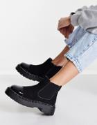 River Island Low Rise Chelsea Boot With Chain Detail In Black