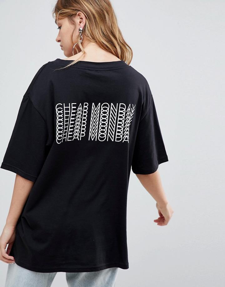 Cheap Monday Repeat Back Logo T Shirt - Black