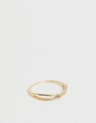Asos Design Thumb Ring In Knotted Cross Twist Design In Gold