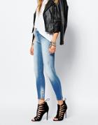 Replay Sherilyn Ankle Grazer Jean With Zip Detail - Blue