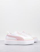 Puma Oslo Maja Suede Sneakers In White And Baby Blue