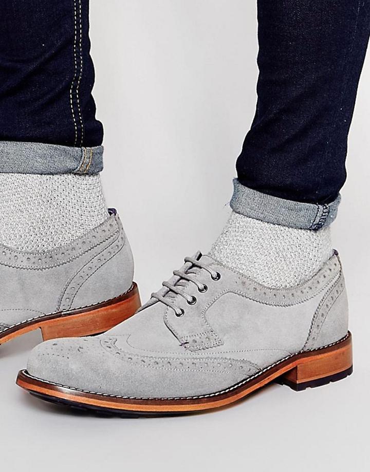 Ted Baker Casuede Suede Brogues - Gray