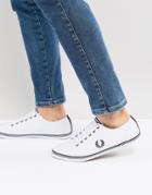 Fred Perry Kingston Leather Tipped Sneakers In White - White