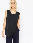 Gestuz Layered Top In Cupro - Anthracite