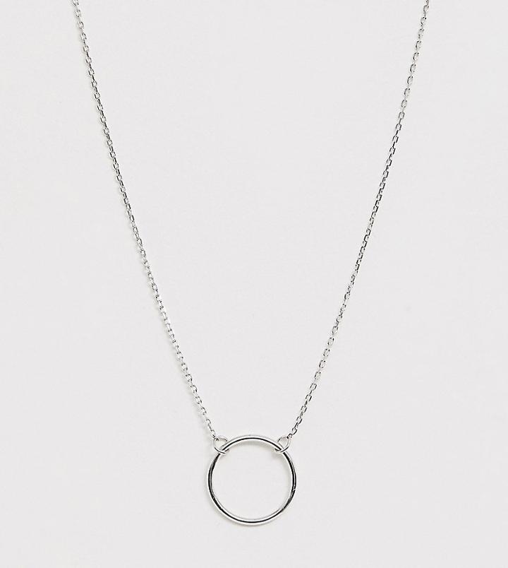 Designb Chain Necklace In Sterling Silver With Circle Pendant - Silver