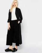 Monki Premium Soft Drape Coat - Black