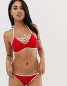 Dorina Bora Bora Tie Side Bikini Bottom In Red - Red