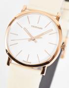 Calvin Klein Neutral Strap Watch With Gold Detail