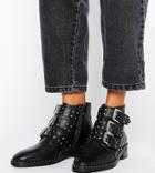 Asos Asher Leather Studded Ankle Boots