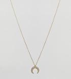 Orelia Gold Plated Crystal Crescent Short Necklace - Gold
