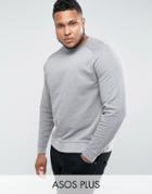 Asos Plus Sweatshirt In Gray - Gray