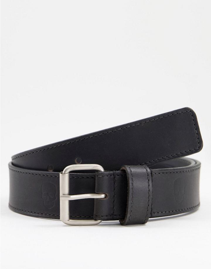 Bolongaro Trevor Skelly Emboss Leather Belt-black