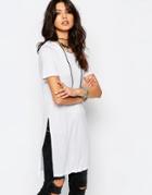 Noisy May Midi Tunic With Side Split Detail - Bright White