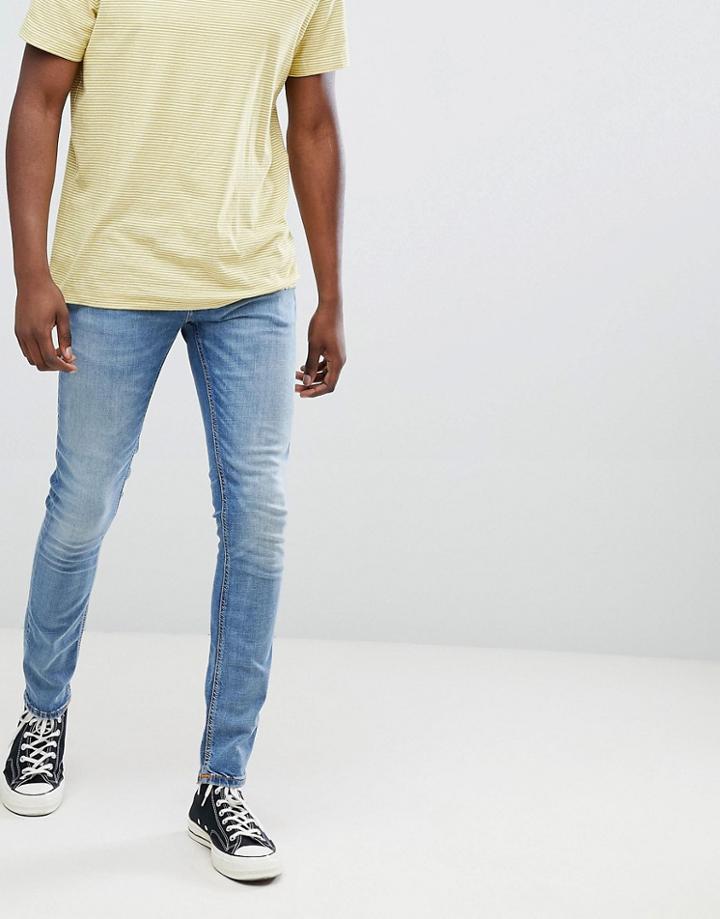 Nudie Jeans Co Skinny Lin Jeans Slowly Worn - Blue