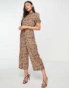 Ax Paris High Neck Jumpsuit In Mocha-brown