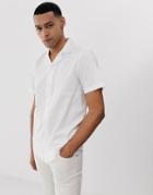 Solid Slim Fit Shirt Revere Collar White - White