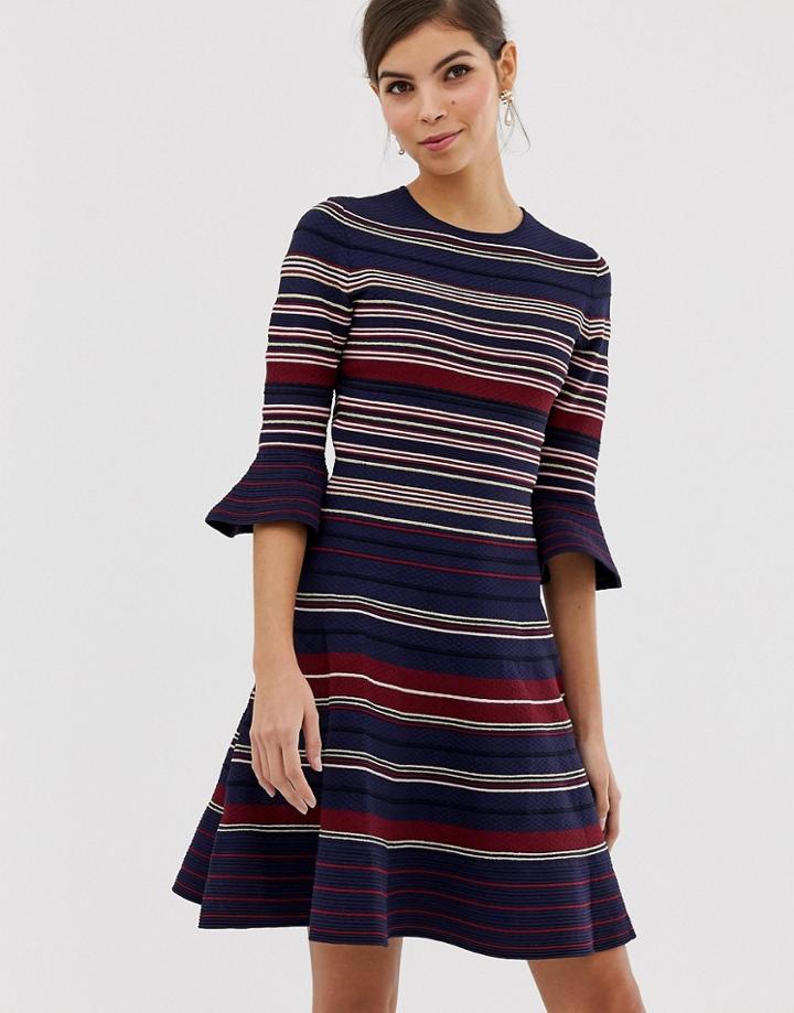 Ted Baker Tayiny Stripe Ottoman Dress - Blue