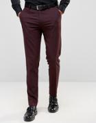 Asos Skinny Pant In Burgundy - Purple