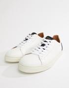 Selected Homme Premium Sneaker With Contrast Heel - White