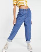 Urban Bliss Loose Fit Jeans In Mid Wash-blues