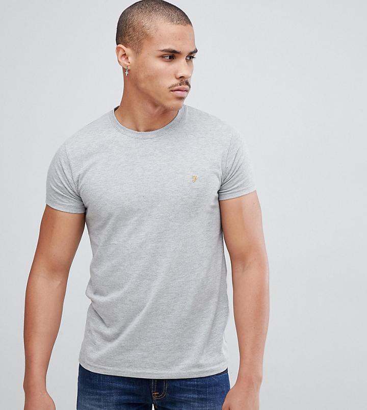 Farah Farris Slim Fit Logo T-shirt In Gray Exclusive At Asos