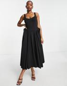 Asos Design Hitched Hip Prom Dress In Black