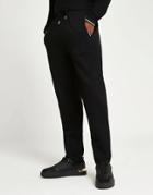 River Island Slim Jacquard Sweatpants In Black