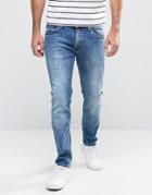 Wrangler Skinny Low Rise Jean In In The Zone Wash - Blue