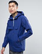 Pull & Bear Overhead Jacket With Pouch Pocket In Blue - Blue