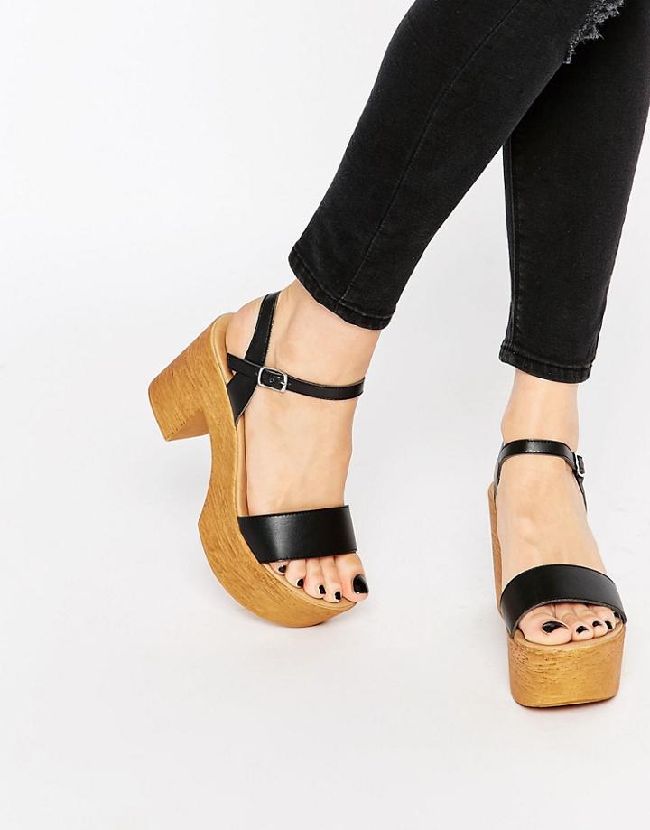 Asos Tight Rope Chunky Sandals - Black