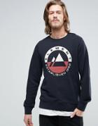 Element Merge Logo Crew Sweat In Black - Black
