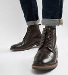 Base London Wide Fit Hockney Lace Up Boots In Brown - Brown