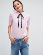Newlily Pink Tie Detail Blouse - Pink