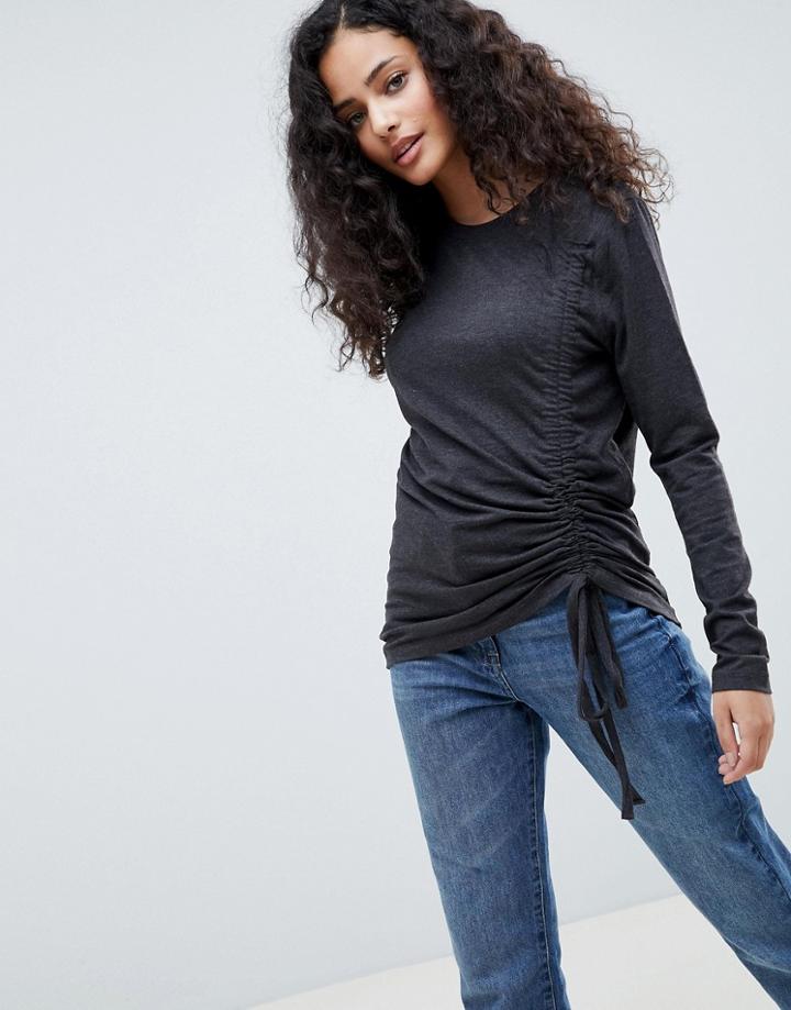 Only Drawstring Long Sleeved Top - Gray