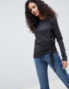 Only Drawstring Long Sleeved Top - Gray