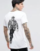 Dr Denim Patrick Skate Back Print T-shirt In White - White Skate