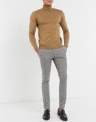 Topman Smart Pants In Gray Blue Plaid-grey