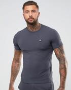 Ea7 Shield Logo T-shirt In Dark Gray - Gray