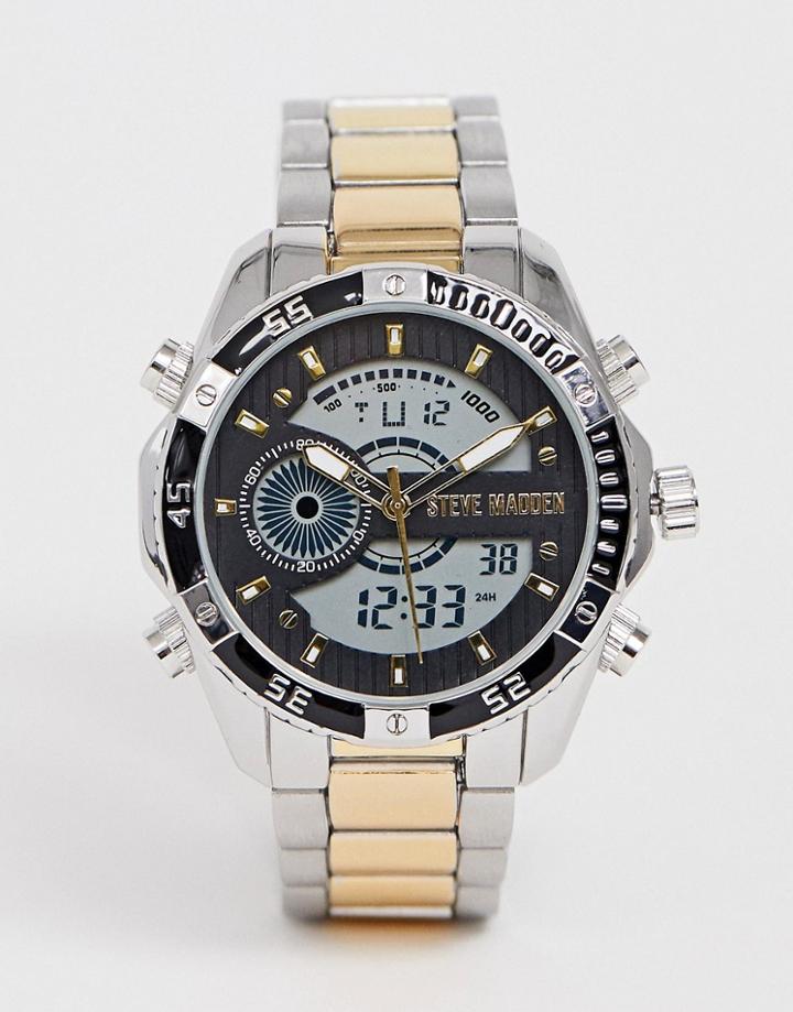 Steve Madden Mens Digital Mix Metal Watch - Multi