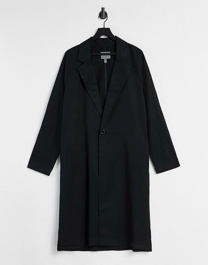 Asos Design Duster Jacket In Black