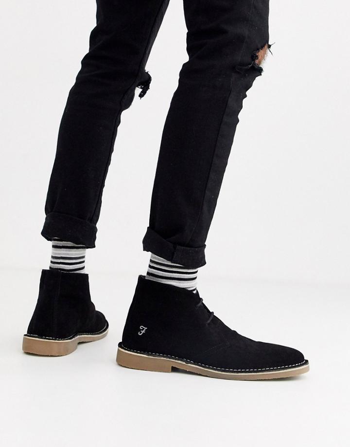 Farah Suede Desert Boot In Black