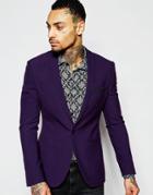Asos Super Skinny Suit Jacket In Purple - Purple