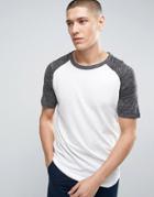 Selected Homme Longline T-shirt With Raglan Sleeve And Curved Hem - Black